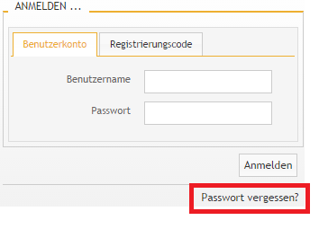 Passwort vergessen? - Handbuch